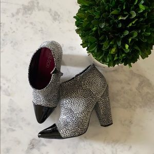 Tildon “Flawless” Animal Print Ankle Bootie Heels